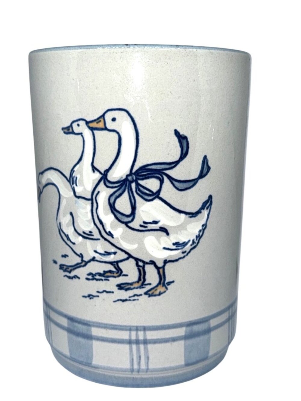 Louisville Stoneware Crock Gaggle Of Geese Blue Utensil Holder Crock - Picture 2 of 8